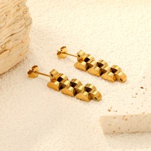 Pendientes de Cadena Gruesa de Acero Inoxidable con Baño de Oro PVD de 18K, Estilo Correa de Reloj, Novedad de Moda al por Mayor para Mujer - Product Image 5