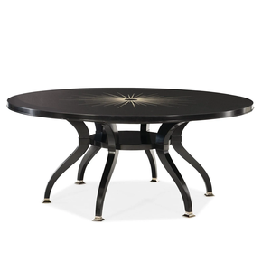 Meubles de salle à manger au design moderne, table ronde avec plateau en bois et pieds en métal pour appartements, villas, restaurants - Product Image 1