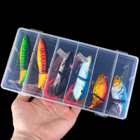 Ensemble de six leurres artificiels articulés VIB Bio-Mimetic, type souris, propulseur, tracteur, crayon longue portée, flottant, queue recourbée, pour appâts vivants