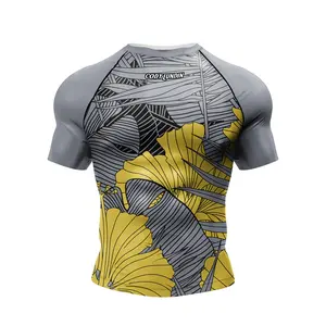 Sublimation Print Kurzarm T-Shirts für Männer Active Wear Boxer Kickboxing Jersey Compression Masculine Bjj Kleidung