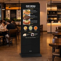 Écran d'affichage numérique sur pied de 55 pouces pour menu de restaurant et signalétique publicitaire