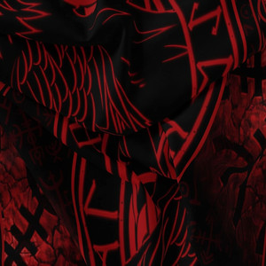 นอร์สไวกิ้งอีกาการทำสมาธิอักษรรูนแขวนผนังศิลปะโบราณพรมสีแดงตำนานไวกิ้งชาวกรีก goaok 60x40นิ้ว - Product Image 1