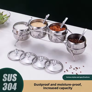 Ensemble <span class=keywords><strong>de</strong></span> pots à épices en acier inoxydable pour la maison ou la restauration, récipient à sel, organisateur d'épices, rangement pour pots <span class=keywords><strong>de</strong></span> cuisine - Product Image 5