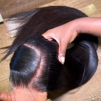 Cabello Virgen Liso Natural sin Pegamento HD Transparente para Peluca, Cabello Humano Vietnamita de Gran Longitud
