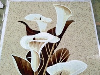Mosaïque murale en verre artisanal avec fleurs, carreaux décoratifs pour l'intérieur, salon, cuisine, salle de bain