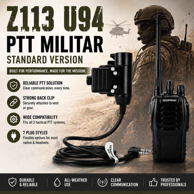 ZTAC Eco-Friendly Headphone U94 PTT for Kenwod Plug Walkie Talkie BaoFeng UV-82 Radio Headset Z113