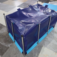 Piscine à poissons bleue de réservoir de pisciculture de bâche de PVC de 600gsm 760gsm pliable fait sur commande