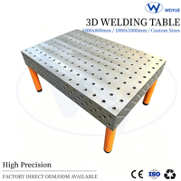 Table de soudage 3D nitrurée directe usine D16 D28, banc de travail de soudage flexible de taille personnalisée approuvé CE pour la fabrication métallique