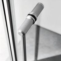 Cabine de douche double coulissante en verre trempé haute clarté avec cadre étroit en acier inoxydable, écologique, style ferme, pour hôtel et extérieur