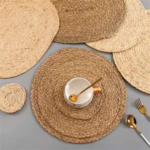 Eco-friendly Natural Seagrass Water Hyacinth <b>Rattan</b> Table Mats & Pads <b>Placemats</b> for Dining Table Home & Wedding Setting - Product Image 5