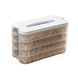 Dumpling Box Multi Layer <b>Stackable</b> Airtight Freshness Preservation Fridge Food <b>Storage</b> <b>Container</b> Plastic Rectangle Clip On Lid - Product Image 5