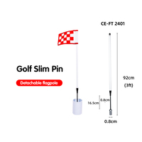 Mât de drapeau en fibre de verre de haute qualité, 3 pieds et 7 pieds, à profil mince, pour entraînement sur parcours de golf