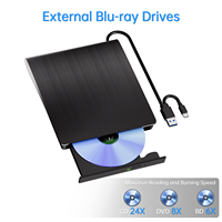 Unità Blu-Ray Esterna Portatile con Supporto per Dischi 50G, Lettura/Scrittura, Masterizzatore Blu-Ray 3D USB 3.0/Type-C per Windows MacOS Laptop Desktop Mac