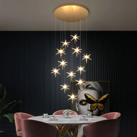 Vente en gros Led Acrylique Étoile Poisson Plafonnier De Mariage Ornements Suspendus Lustres Suspendus Lumières Pour La Scène