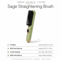 Brosse lissante sans fil rechargeable 6400 mAh, peigne chauffant électrique à plaques céramiques pour voyage 210 ° C
