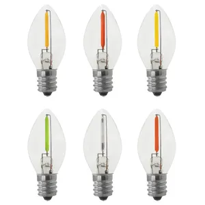 Offre Spéciale mini bougie c9 led ampoules à filament 120V 230V ampoule décorative colorée led filament