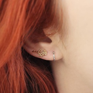 أقراط طويلة على شكل زهرة من مجوهرات جيمنيل الفاخرة، هدية لذكرى الزواج، مصنوعة من الورد المصقول - Product Image 2