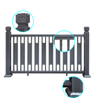 Sistema de Puerta Metálica de Aleación de Aluminio de 8 pies con Recubrimiento de Polvo Negro y Cercado de Seguridad para Rancho y Jardín