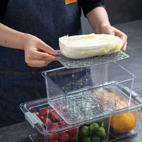 Nouvelle boîte de rangement en plastique Transparent conteneur de stockage des aliments 3 compartiments boîte de vidange pour la cuisine