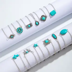 2024 Five Mixed Batches Bracelet Boho Style Turquoise Bracelet Anklets for Gift