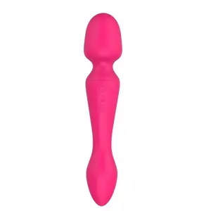 สินค้าใหม่ของเล่นเครื่องทำความร้อนแบบ Dual Motor Vibrator ชาร์จ Wand Massager