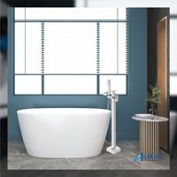 Robinet de baignoire indépendant en chrome poli de haute qualité, cascade à haut débit avec douchette à main, noir mat
