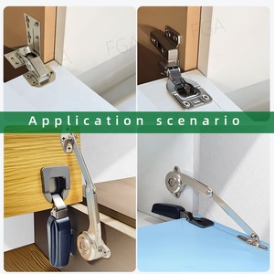 Stile moderno in acciaio coperchio del Cabinet soggiorno Flip-Up Free Stop supporto cerniera con soggiorno morbido <span class=keywords><strong>per</strong></span> cucina soggiorno mobili Hardware - Product Image 6