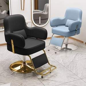 Fauteuil de Barbier Ergonomique Inclinable avec Pompe Hydraulique, Repose-Pieds Réglable, Rotation à 360°, en Similicuir Durable pour Salon - Product Image 1
