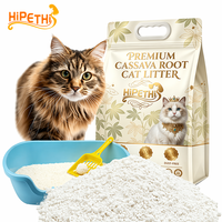 Litière pour chat biodégradable à base de manioc naturel, super absorbante, anti-éclaboussures, jetable aux toilettes, faible teneur en poussière