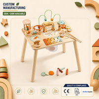 Table d'activités Montessori en bois personnalisée pour tout-petits, labyrinthe de perles, xylophone, jouet d'apprentissage sensoriel et de motricité fine pour la maternelle, OEM ODM
