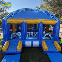 Château gonflable commercial pour jardin, couleur marbre, avec toboggan, combo château gonflable pour enfants