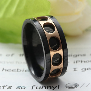 <b>Titanium</b> Steel Rotating Roman Numeral <b>Ring</b> <b>Black</b> Men's Fashion Jewelry Gift 23028 - Product Image 3