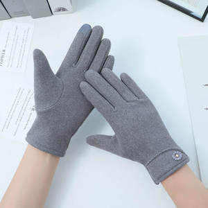 Guantes Elegantes de Invierno para Mujer, con Adornos Florales de Pedrería, Suaves, Cálidos, de Dedo Completo, para Uso Diario Informal al Aire Libre - Product Image 3
