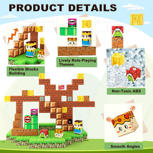 Cubes de construction magnétiques en plastique, jeux pour enfants, jouets en cubes, aventure dans le royaume et le <span class=keywords><strong>monde</strong></span> de la lave, jouets STEM de 1 pouce, cadeaux d'anniversaire - Product Image 5