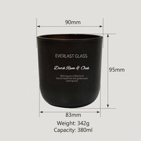 Conteneur de bougie personnalisé de 8 oz, ensemble cadeau de bougie parfumée noire de luxe, pot en verre vide pour la fabrication de bougies avec couvercle