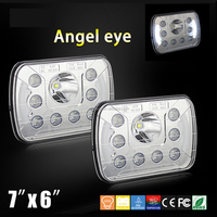 Phare avant LED rectangulaire, feu antibrouillard, pour voiture, camion, SUV, accessoires automobiles, 5x7 pouces, 55W