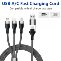 Banque d'alimentation portable 3-en-1 100W en alliage d'aluminium et nylon, USB-C vers USB-A, charge rapide 5A, compatible téléphones iOS/Android