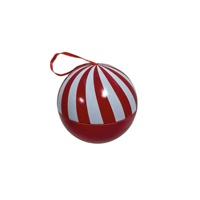 Vente flash - Boule de Noël personnalisée imprimée avec ruban - Boîte en étain pour bonbons - Emballage en étain pour chocolat