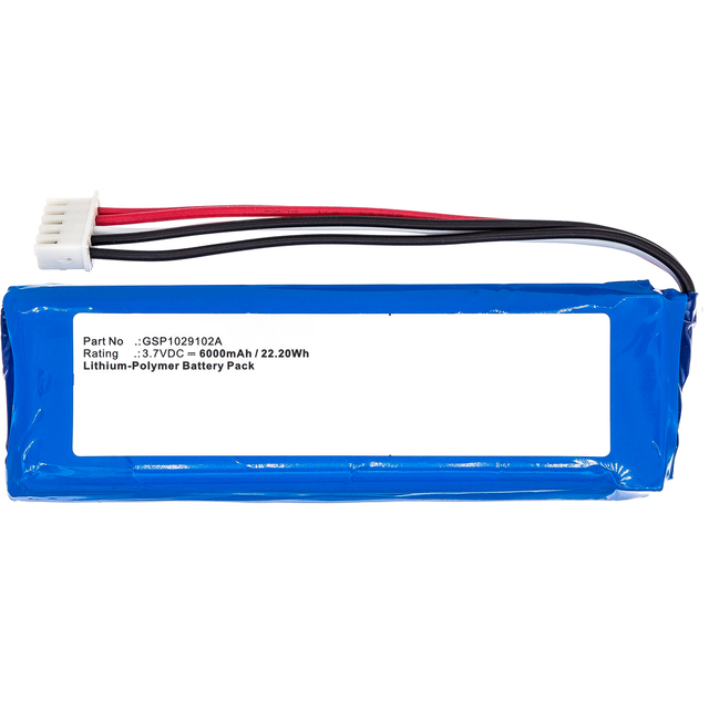 3.7V 6000mAh 22.20Wh Replacement Speaker Li-Polymer Battery for JBL GSP1029102A Charge 3 Charge 3 Stealth Edition