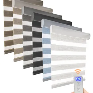 Tende insonorizzate per finestre smart remote automatic window blinds day and night zebra shades