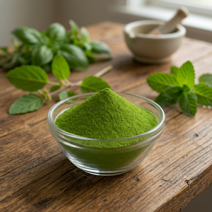 Poudre d'extrait d'herbes de Tulsi sauvage lyophilisée de qualité alimentaire supérieure, 100% vraies feuilles de basilic sacré, ingrédient végétalien aromatique - Product Image 3