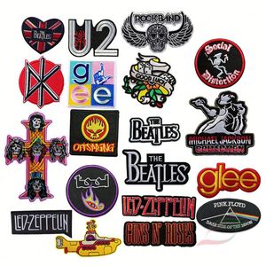 Custom Logo Patches for <b>Hat</b> Garment High Density Embroidery Iron Music Rock <b>Band</b> Woven Polyester Heart Flower Shape - Product Image 5