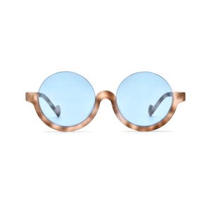 Lunettes de soleil rondes à monture complète, monture multicolore, verres miroir bleus, protection UV 100%, protection solaire unisexe pour enfants - Product Image 5