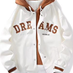 Nouvel Ensemble Deux Pièces <span class=keywords><strong>Homme</strong></span> Style Hong Kong d'<span class=keywords><strong>Hiver</strong></span> – <span class=keywords><strong>Veste</strong></span> Printemps-Automne et Haut de Survêtement Baseball pour Couples - Product Image 1
