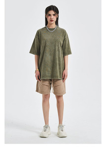 <span class=keywords><strong>Abbigliamento</strong></span> da <span class=keywords><strong>donna</strong></span> pesante da <span class=keywords><strong>donna</strong></span> con stampa Vintage <span class=keywords><strong>Oversize</strong></span> a manica corta in cotone pesante - Product Image 6