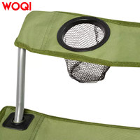 Chaise de camping pliable portable WOQI avec porte-gobelet, tissu Oxford, design moderne pour jardin, plage, concert et voyage