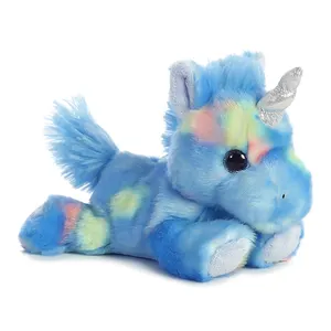 2024 Glitter Big Eyes Plush Rainbow Color Unicorn Stuffed Animal Soft Toy Unicorn Plush Pillow