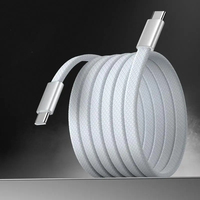 Cable plano trenzado USB-C a USB-C con carga rápida PD de 60W, cable tipo C de alta velocidad para teléfonos inteligentes Android