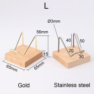 Nouveau Design métal bois fond cristal présentoir 6.5x6.5 minéral présentoir verre support de pierres précieuses pour l'affichage de magasin - Product Image 3
