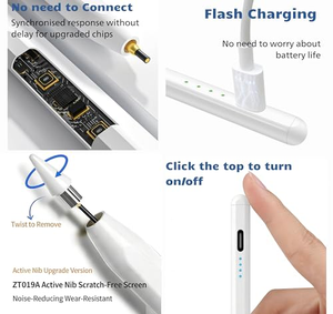 Stylet magnétique pour iPad Apple avec logo personnalisé, écran tactile capacitif actif, charge rapide Type-C - Product Image 4
